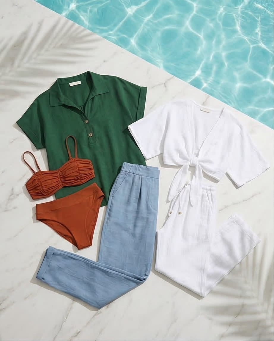 חזיית ביקיני ברזלים דגם לוטוס צבע קינמון