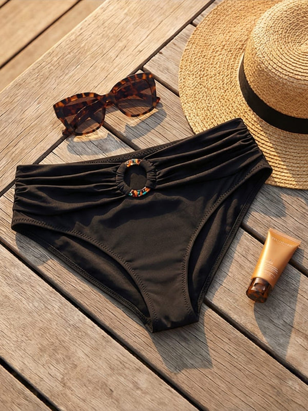 תחתון ביקיני גבוה דגם אמור עם חגורה צבע שחור