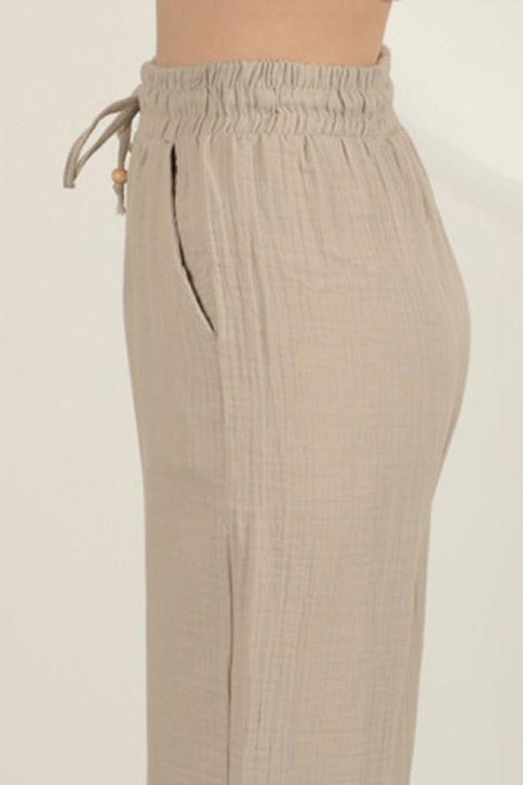 מכנס טטרה אורגני צבע אבן