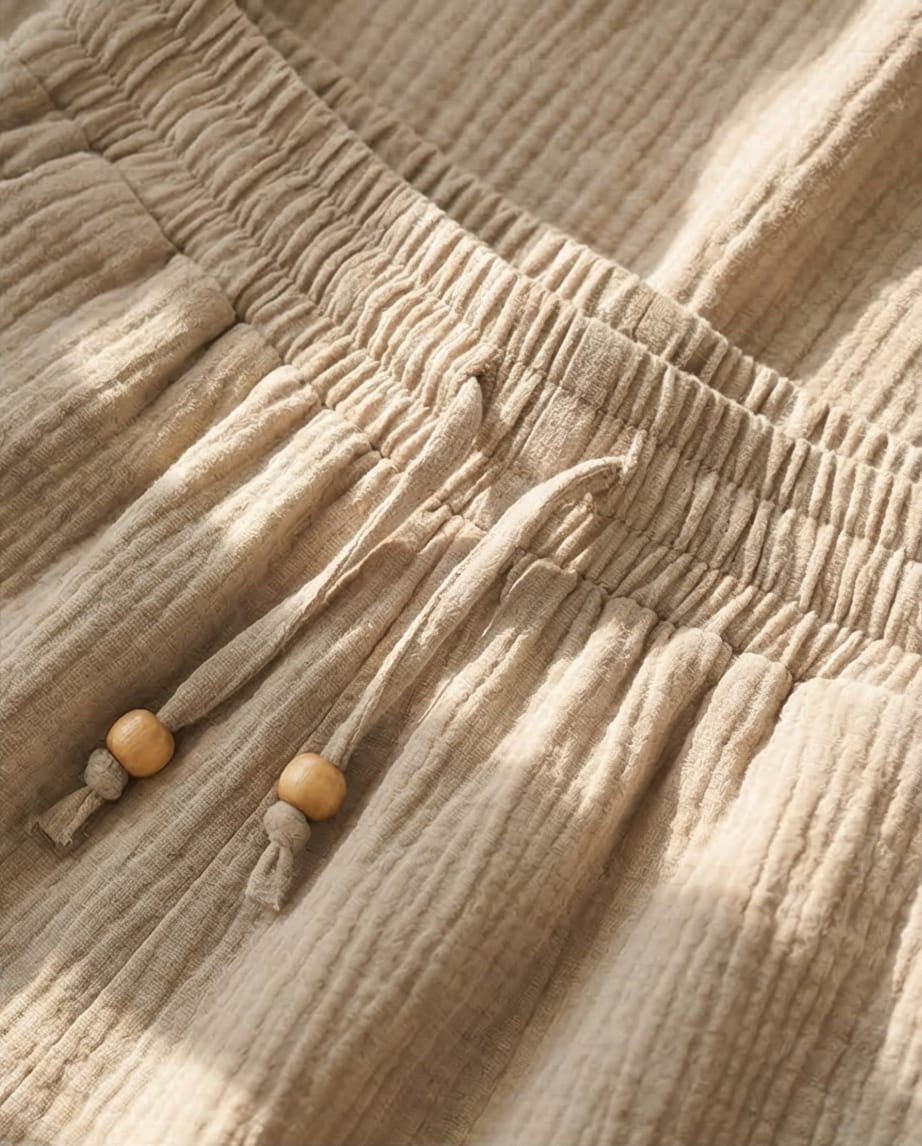 מכנס טטרה 100% כותנה צבע אבן