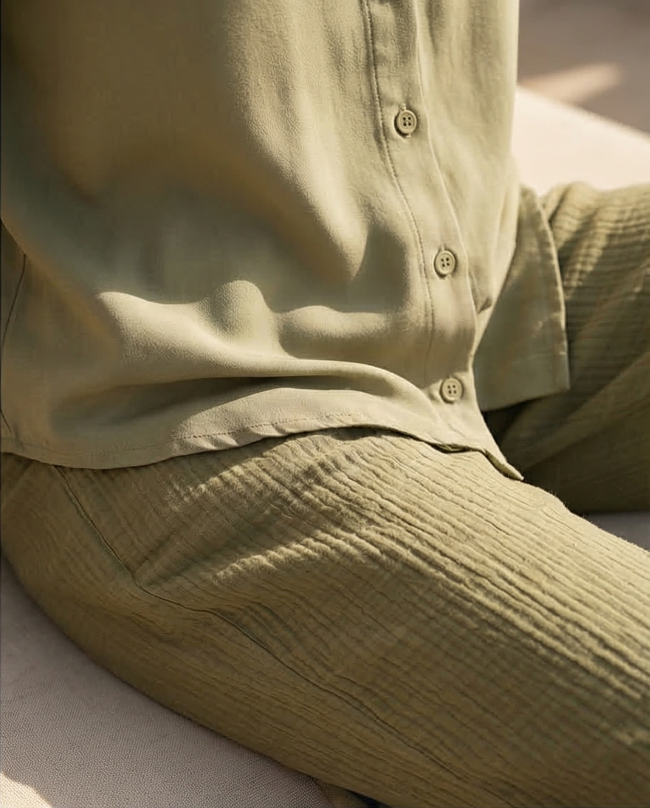 מכנס טטרה 100% כותנה צבע ירוק