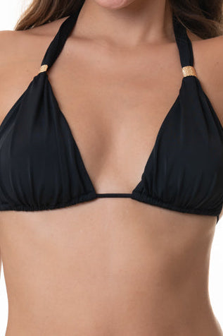 חזייה דגם קורפו אבזמי זהב שחור