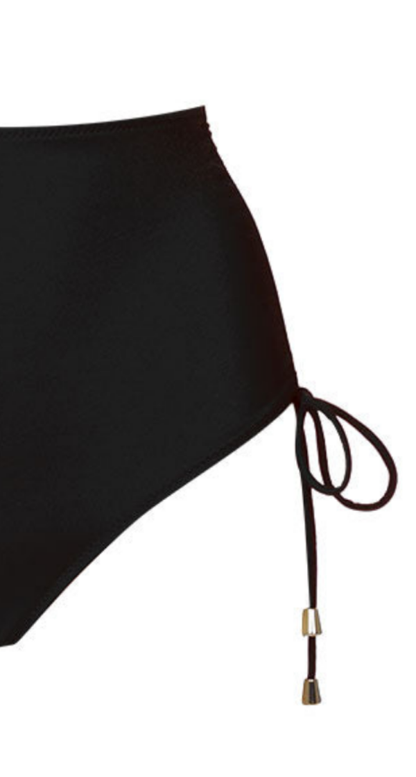 תחתון ביקיני גבוה כיווצים דגם פרדייס צבע שחור