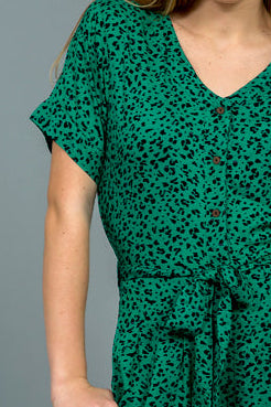 אוברול קצר 100% כותנה הדפס מנומר מידות 36-38