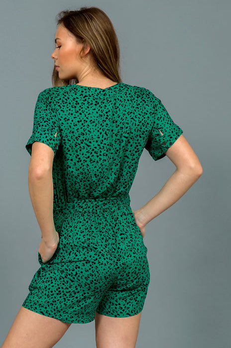 אוברול קצר 100% כותנה הדפס מנומר מידות 36-38